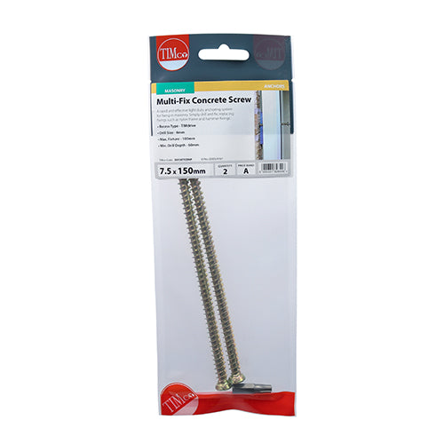 TIMCO Concrete Screws Flat Countersunk Gold — Trade Pack