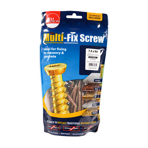 TIMCO Concrete Screws Flat Countersunk Gold — Bag