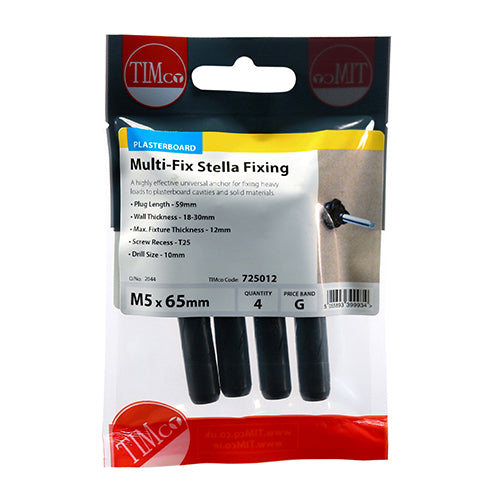 TIMCO Stella-Fix Universal Cavity & Wall Anchors - M5 x 55