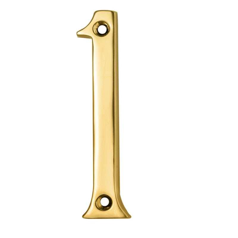 Numeral Face Fix (No.1) - Polished Brass 76MM