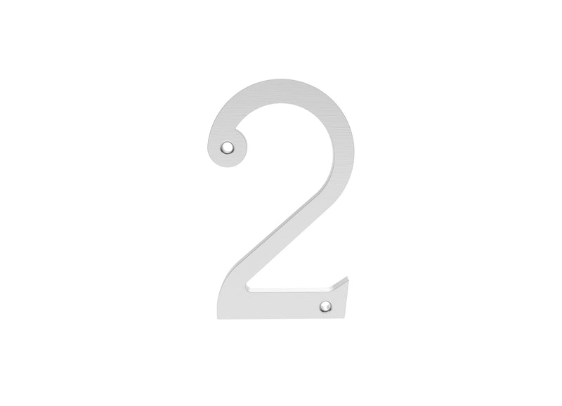 Numeral Face Fix (No.2) - Satin Chrome 76MM