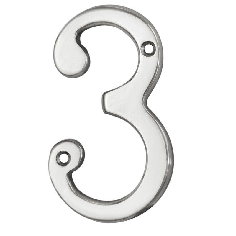 Numeral Face Fix (No.3) - Polished Chrome 76MM