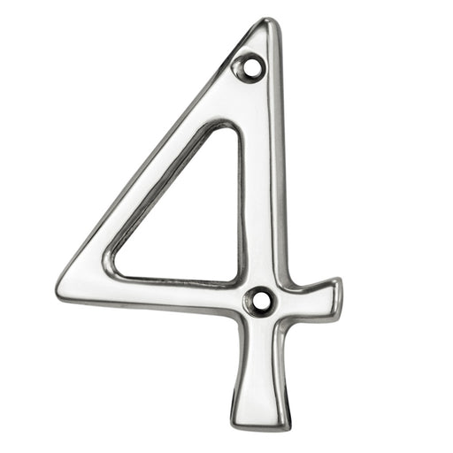 Numeral Face Fix (No.4) - Polished Chrome 76MM