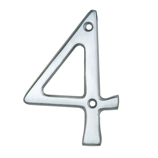 Numeral Face Fix (No.4) - Satin Chrome 76MM