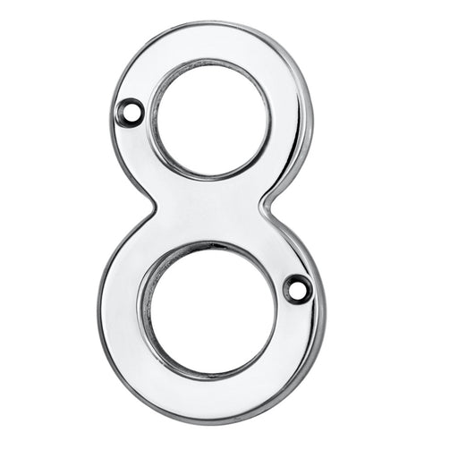 Numeral Face Fix (No.8) - Polished Chrome 76MM