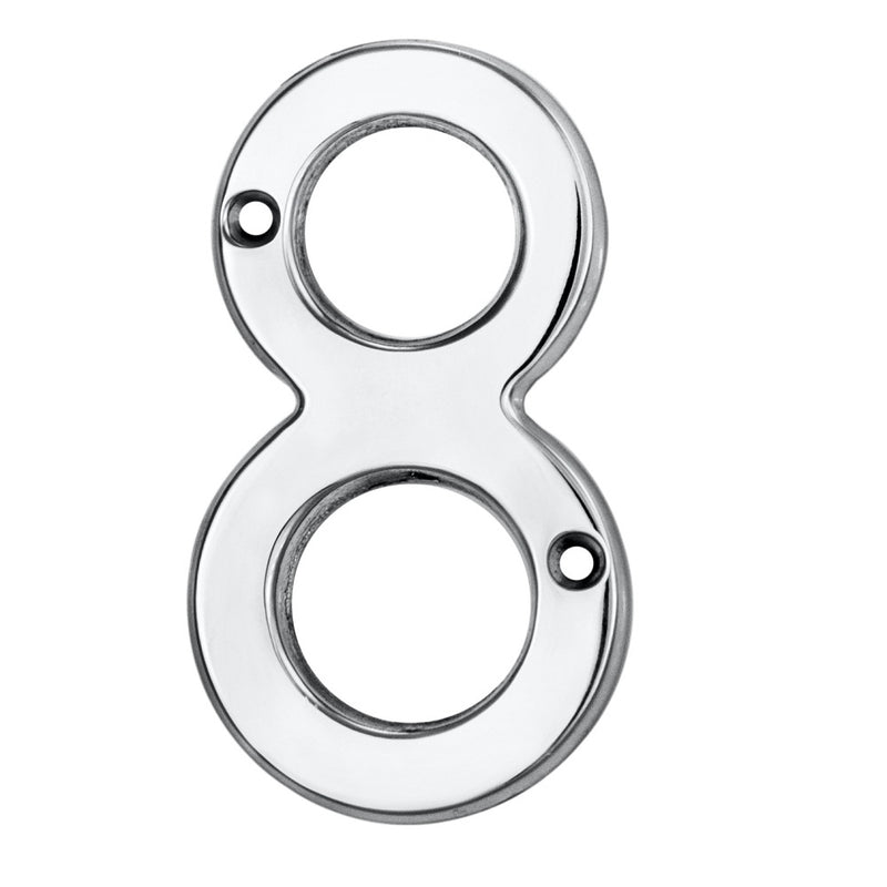Numeral Face Fix (No.8) - Polished Chrome 76MM