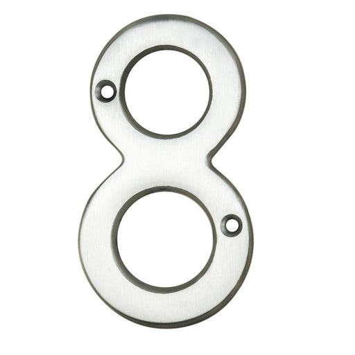 Numeral Face Fix (No.8) - Satin Chrome 76MM