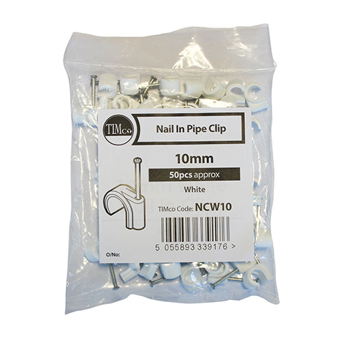 Nail In Pipe Clips White