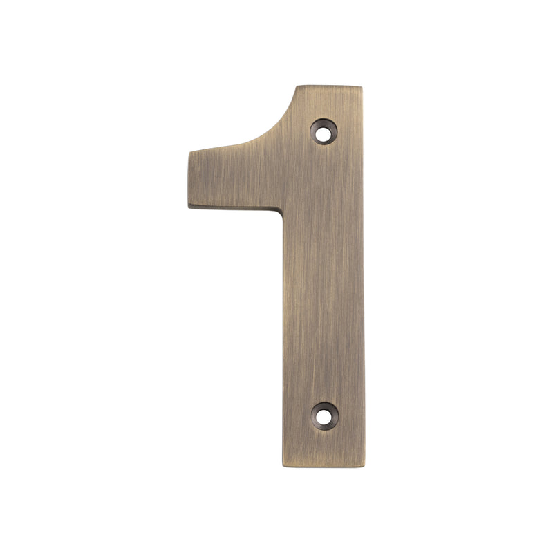 100 X 46 X 5Mm - Number 1 - Face Fix - Antique Brass