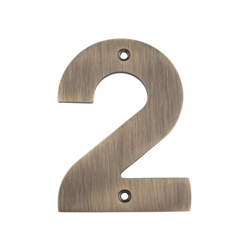 100 X 69 X 5Mm - Number 2 - Face Fix - Antique Brass