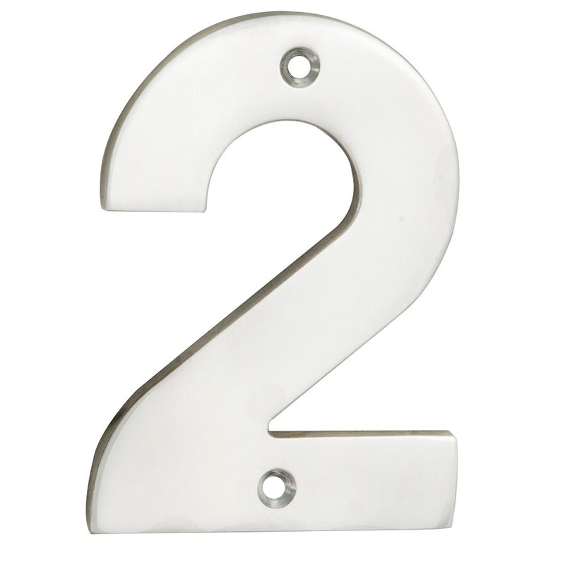 100 X 69 X 5Mm - Number 2 - Face Fix - Bright Stainless Steel