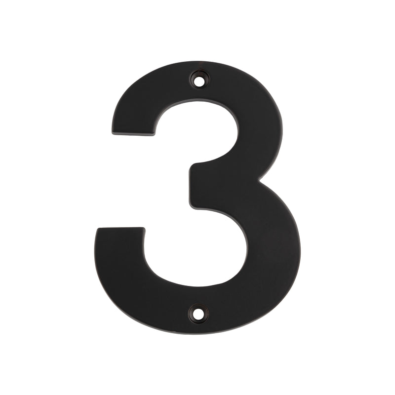 100 X 74 X 5Mm - Number 3 - Face Fix - Matt Black