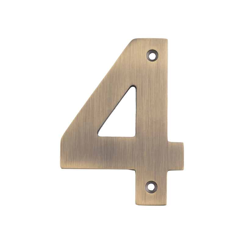 100 X 74 X 5Mm - Number 4 - Face Fix - Antique Brass