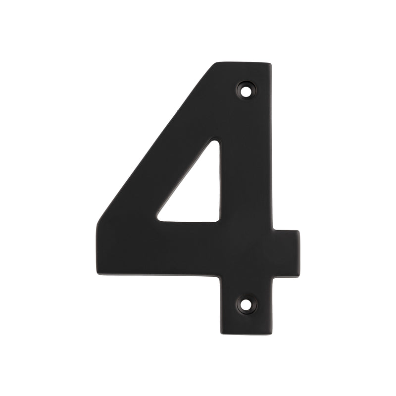 100 X 74 X 5Mm - Number 4 - Face Fix - Matt Black