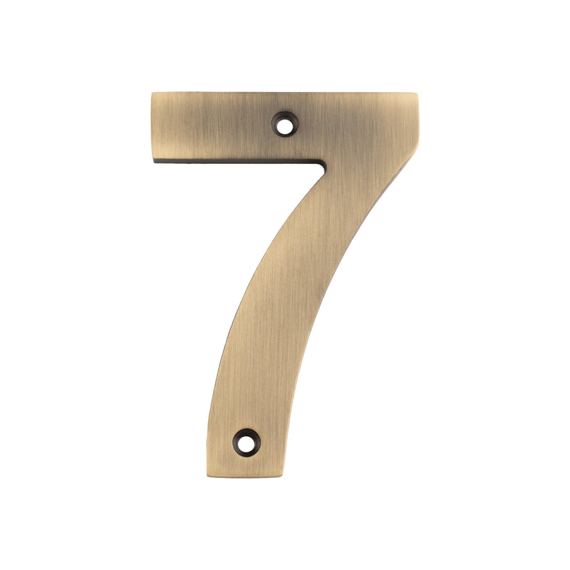 100 X 70 X 5Mm - Number 7 - Face Fix - Antique Brass