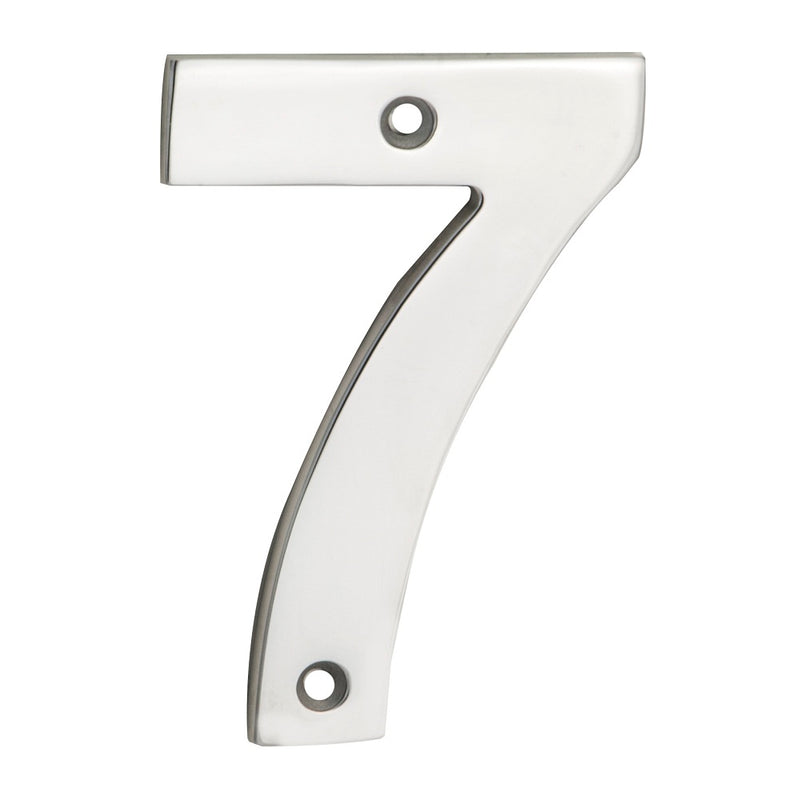 100 X 70 X 5Mm - Number 7 - Face Fix - Bright Stainless Steel