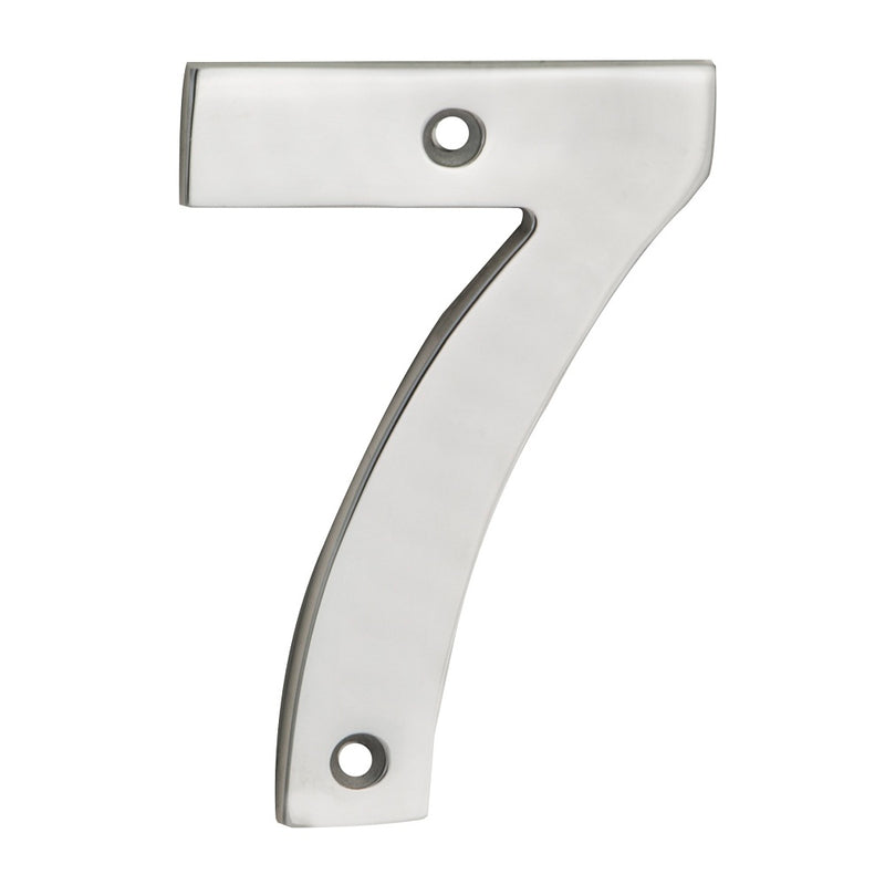 100 X 70 X 5Mm - Number 7 - Face Fix - Satin Stainless Steel