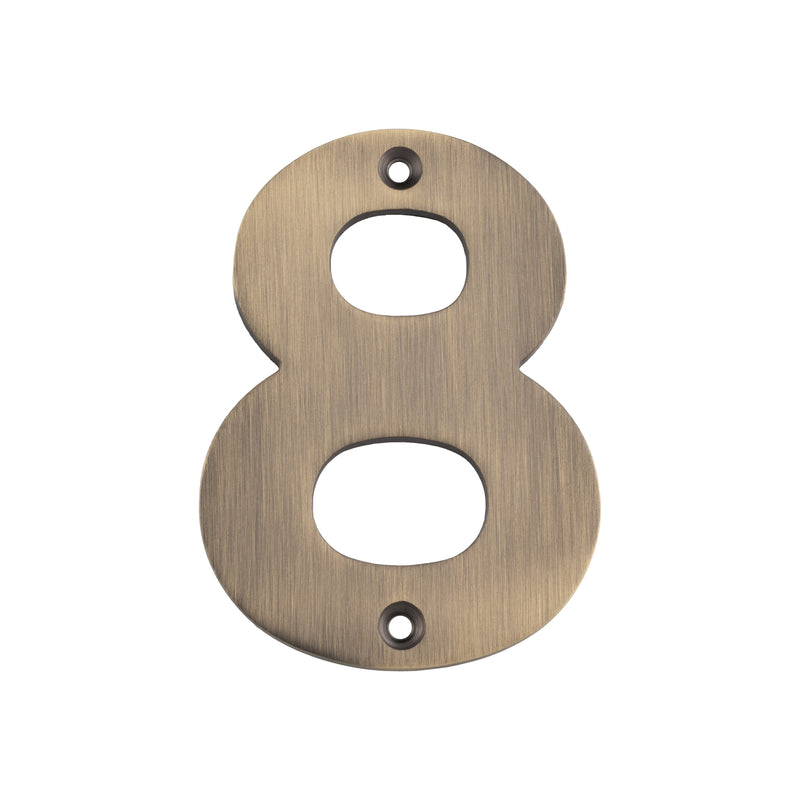 100 X 72 X 5Mm - Number 8 - Face Fix - Antique Brass