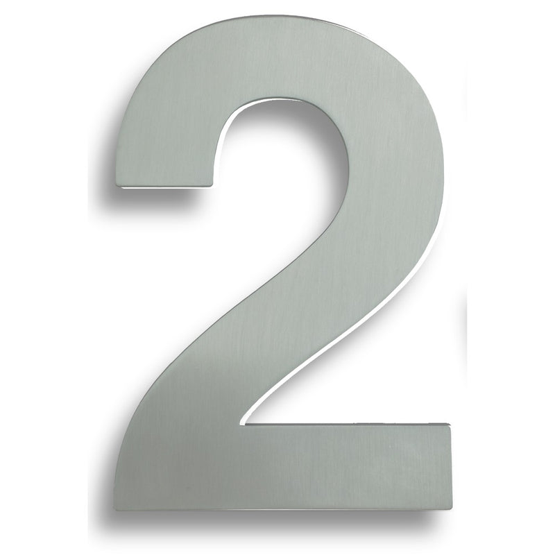 178 X 120 X 2Mm - Number 2 - Concealed Fix - Satin Stainless Steel