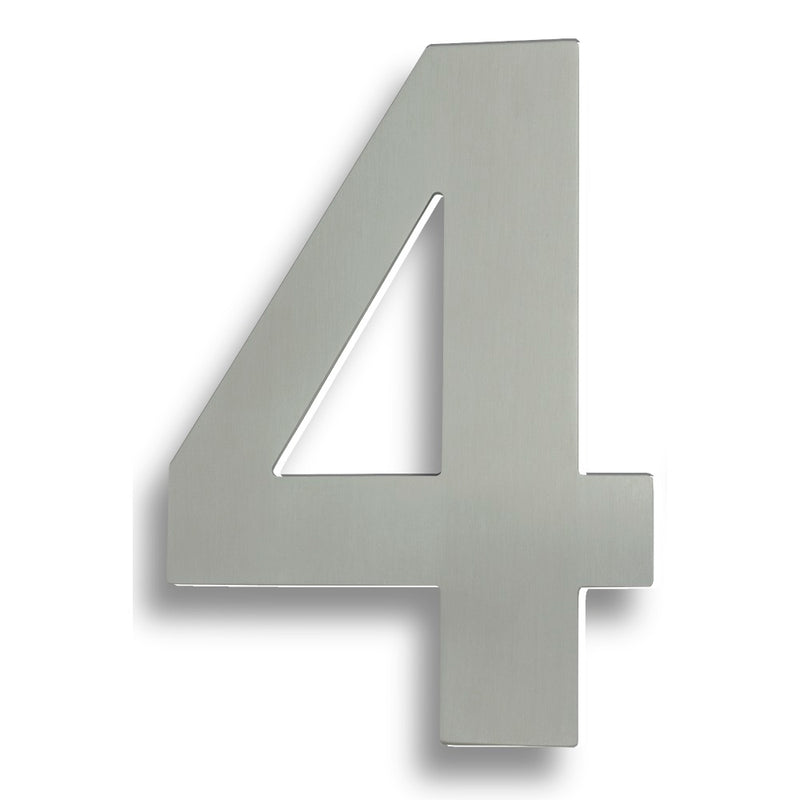 178 X 125 X 2Mm - Number 4 - Concealed Fix - Satin Stainless Steel