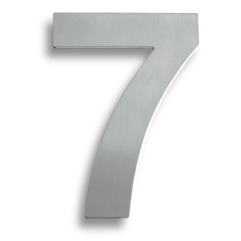 178 X 128 X 2Mm - Number 7 - Concealed Fix - Satin Stainless Steel