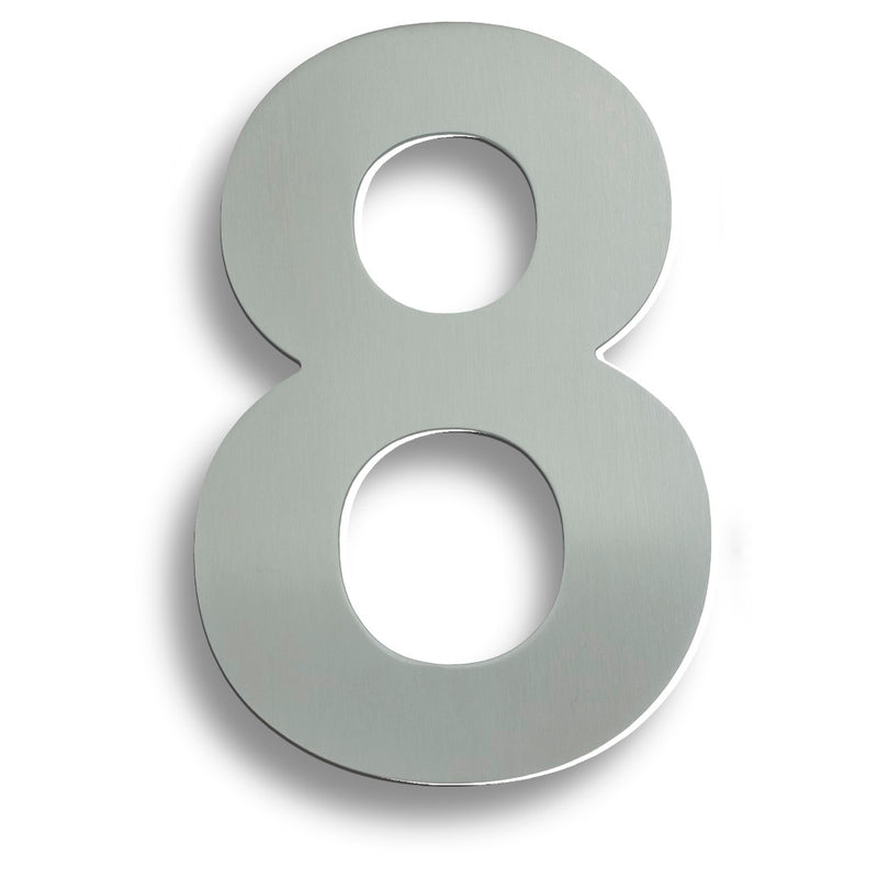 178 X 120 X 2Mm - Number 8 - Concealed Fix - Satin Stainless Steel
