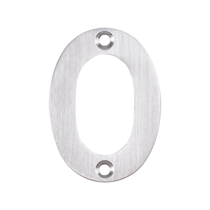 50 X 36 X 2Mm - Number 0 - Face Fix - Satin Stainless Steel