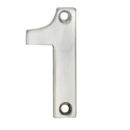 50 X 23 X 2Mm - Number 1 - Face Fix - Satin Stainless Steel