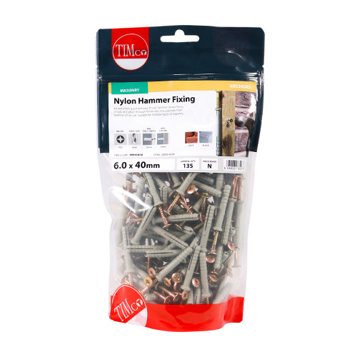 TIMCO Nylon Hammer Fixings — Bag