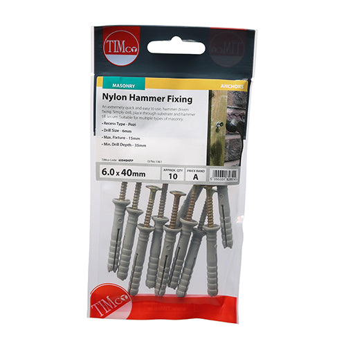 TIMCO Nylon Hammer Fixings — Trade Pack