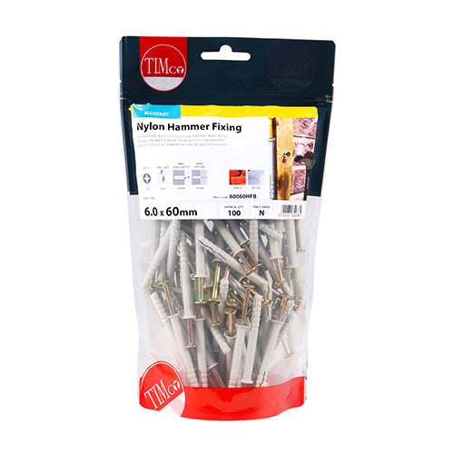 TIMCO Nylon Hammer Fixings — Bag