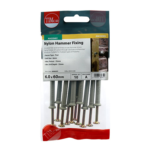 TIMCO Nylon Hammer Fixings — Trade Pack