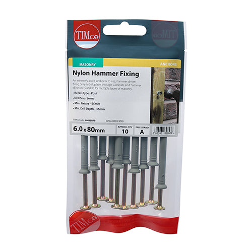 TIMCO Nylon Hammer Fixings — Trade Pack