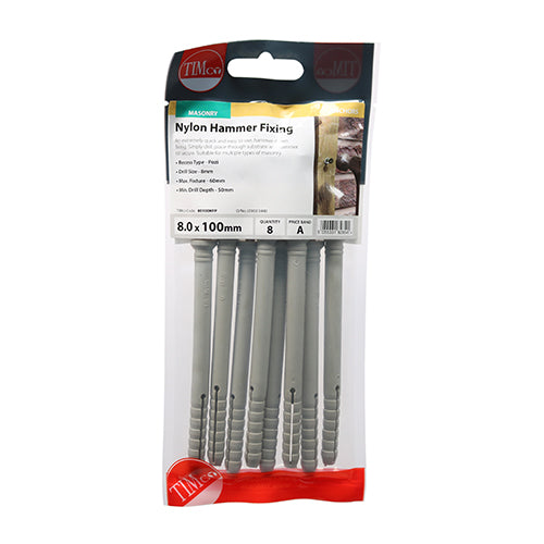 TIMCO Nylon Hammer Fixings — Trade Pack