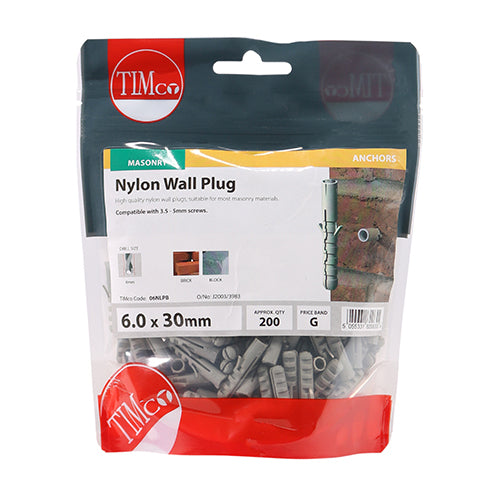 TIMCO Nylon Plugs — Bag