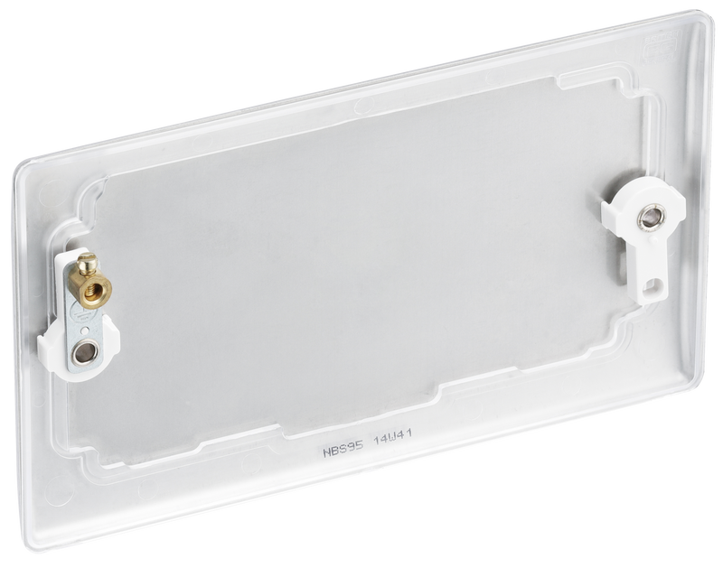 BG Electrical Nexus Metal Brushed Steel - Double, blank plate