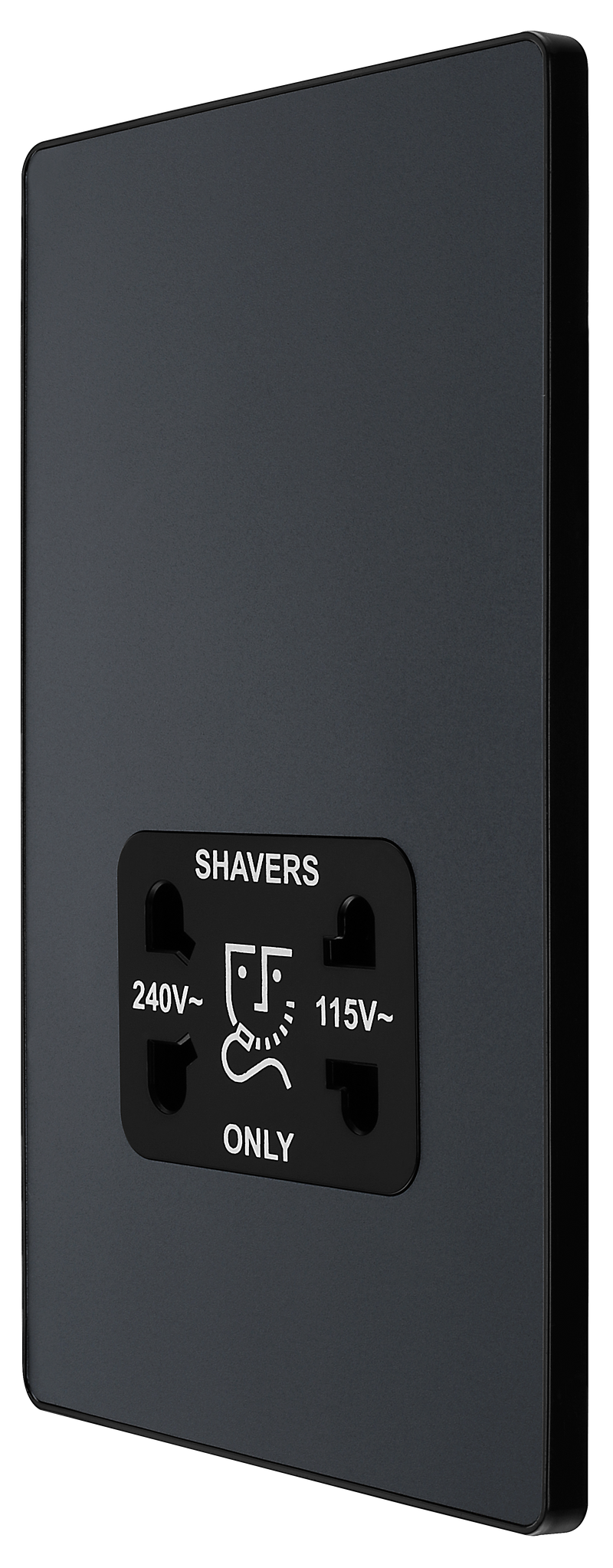 BG Electrical Evolve Matt Grey - 115/240V dual voltage shaver socket