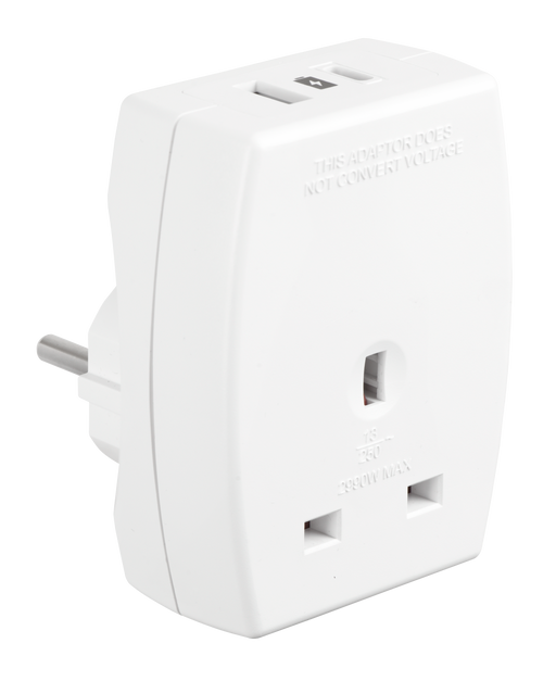 Masterplug Travel - 2 x USB A + C 10.5W, White