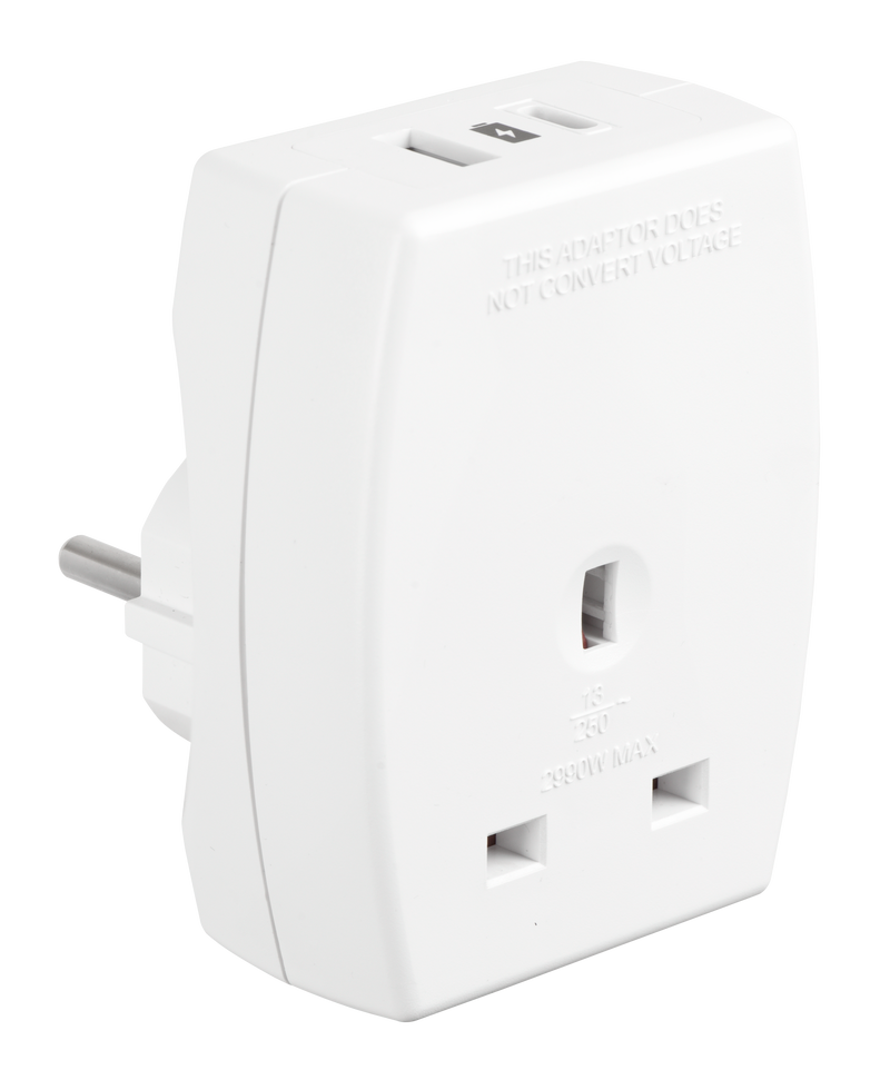 Masterplug Travel - 2 x USB A + C 10.5W, White