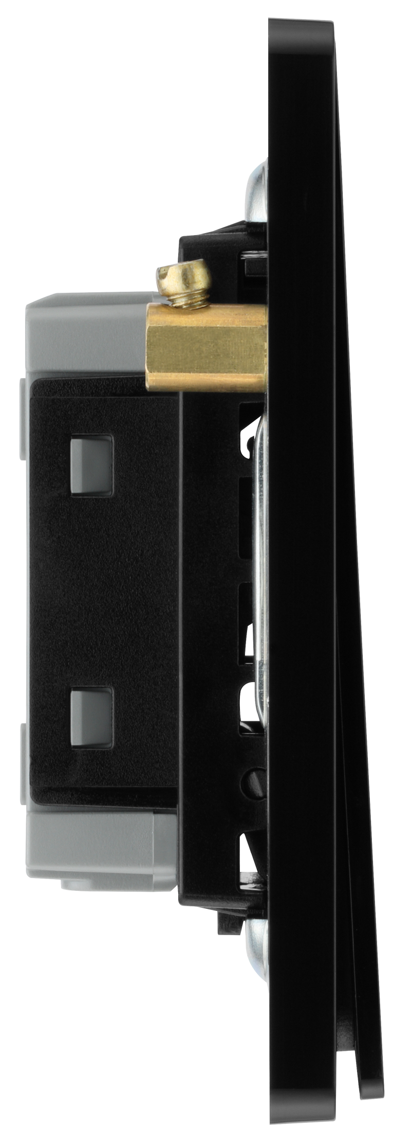 BG Electrical Evolve Black Chrome - Single, 2 way switch, edge rocker