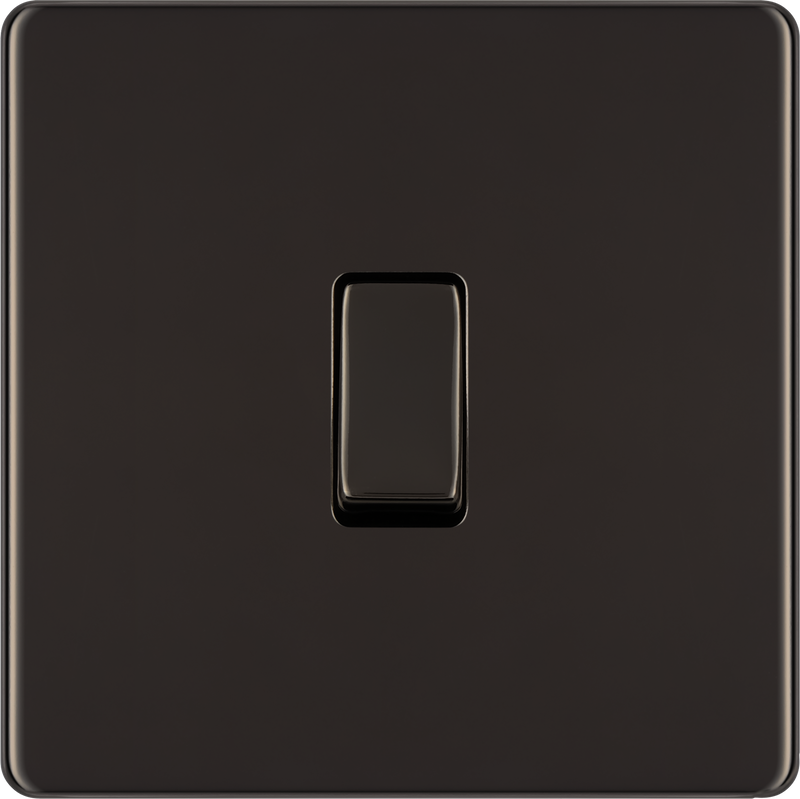 BG Electrical Flatplate Screwless Black Nickel - Intermediate switch