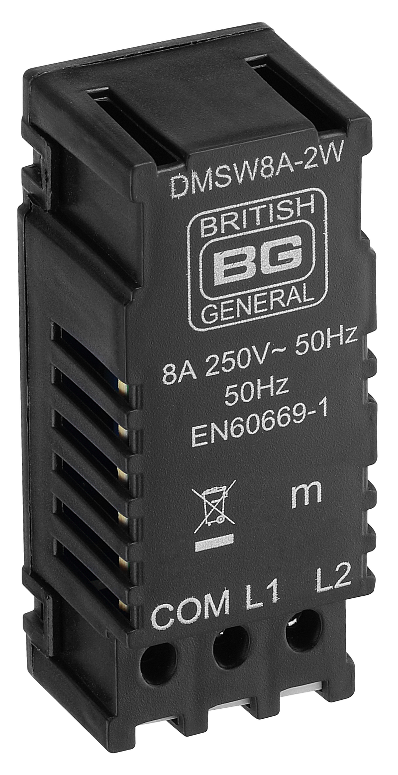 BG Electrical 800 Series - 2 way push on/off switch, dummy dimmer, 8A