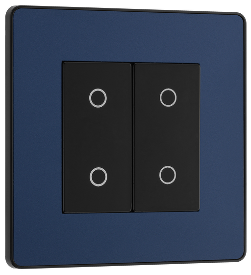 BG Electrical Evolve Matt Blue - Double, 2 way touch, 200W, master