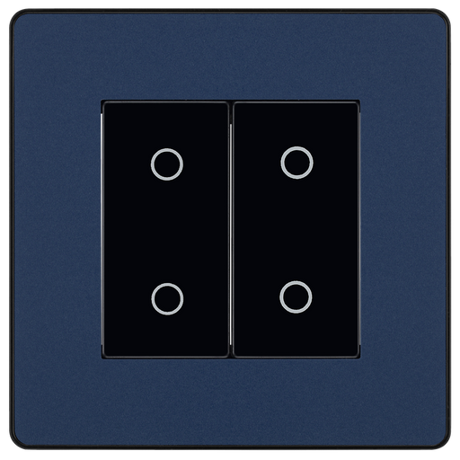 BG Electrical Evolve Matt Blue - Double, 2 way touch, 200W, secondary