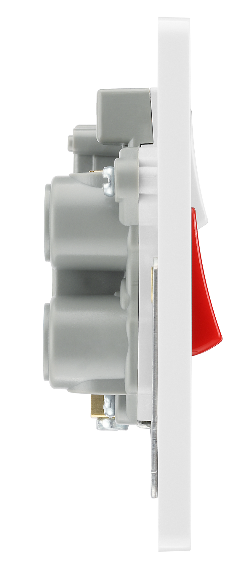 BG Electrical Evolve Brushed Steel - 45A double pole with switched socket and indicators