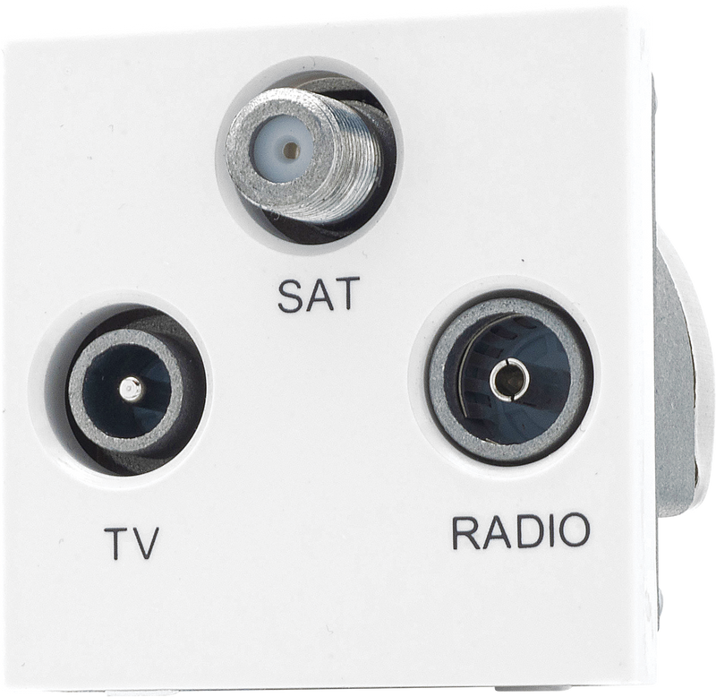 BG Electrical Euro Module - TV radio and satellite - TV IEC male, radio IEC female, satellite female