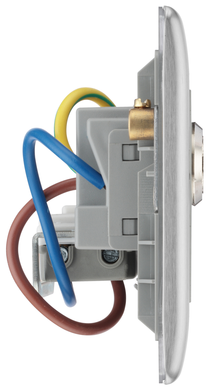 BG Electrical Nexus Metal Brushed Steel - Single, key controlled, double pole