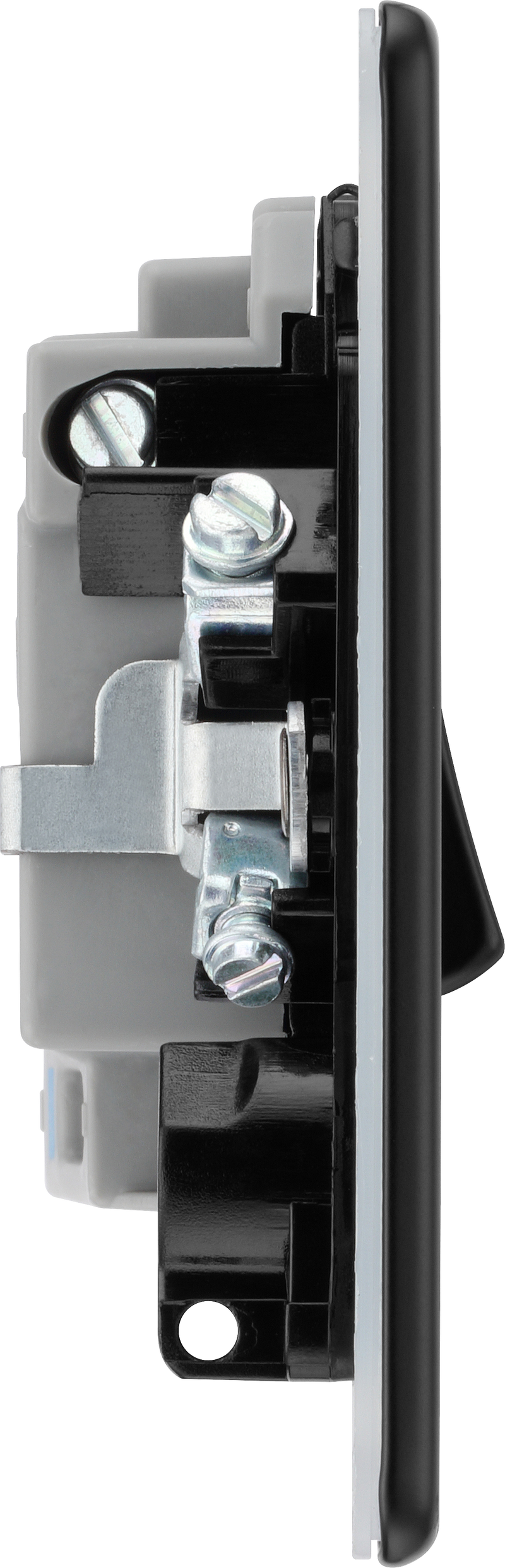 BG Electrical Flatplate Screwless Matt Black - Switched and fused