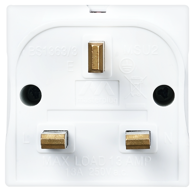 Masterplug Basic - 2 Sockets, 13A, White
