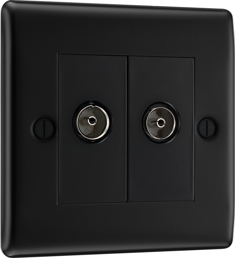 BG Electrical Nexus Metal Matt Black - Double, TV/FM